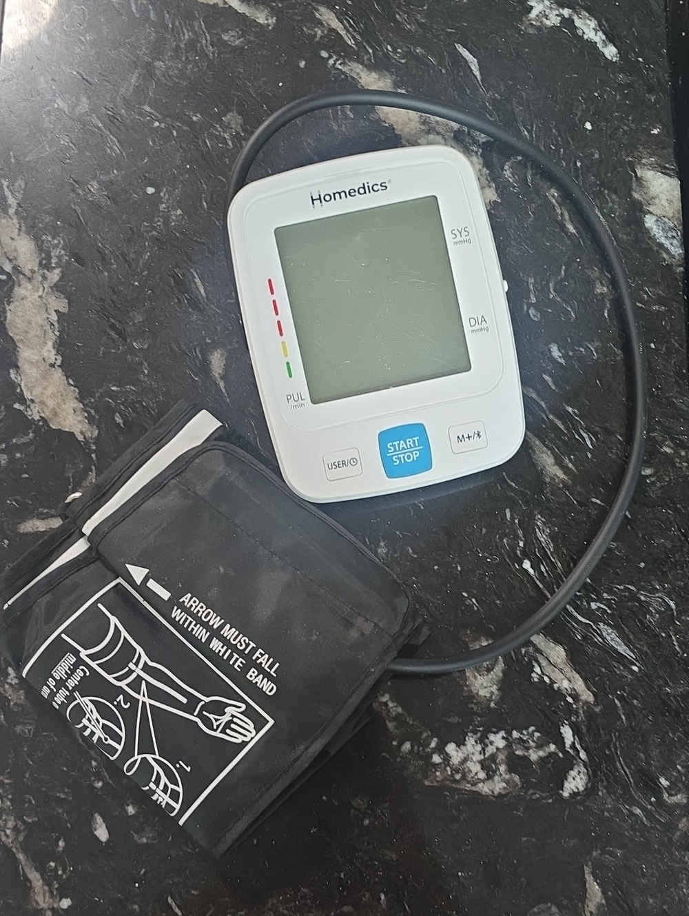 Homedics White Digital Blood Pressure Monitor with Black Cuff